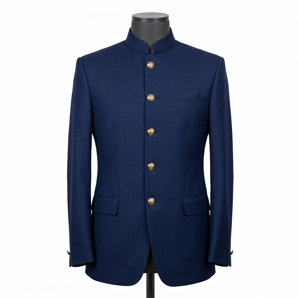 Classic Royal Navy Jodhpuri Bandhgala Suit for Men — Royal Rajputi Poshak by Findaro