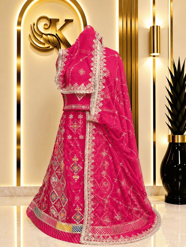 Supriya Semi Pure Rajputi Poshak– Gajari — Royal Rajputi Poshak by Findaro