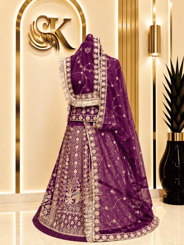Priya Semi Pure Rajputi Poshak– Wine — Royal Rajputi Poshak by Findaro