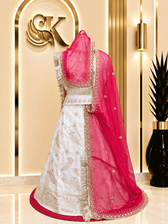 Kirti Semi Pure Rajputi Poshak– Cherry — Royal Rajputi Poshak by Findaro