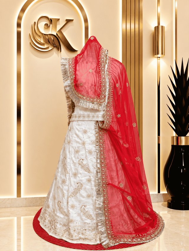 Kirti Semi Pure Rajputi Poshak– Red — Royal Rajputi Poshak by Findaro