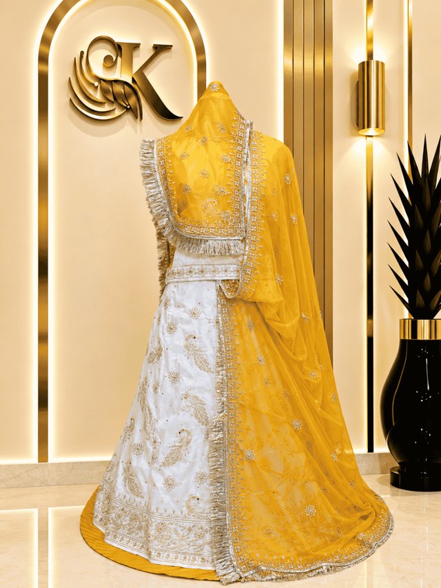 Kirti Semi Pure Rajputi Poshak– Yellow — Royal Rajputi Poshak by Findaro