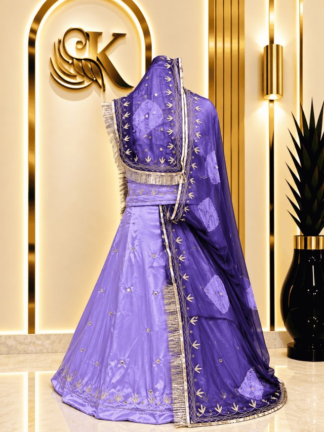 Latika Satin Rajputi Poshak – Levender — Royal Rajputi Poshak by Findaro