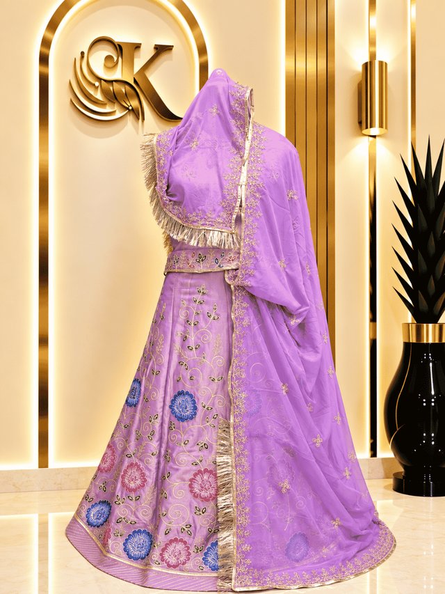 Chandan Fendy Silk Rajputi Poshak– Levender — Royal Rajputi Poshak by Findaro