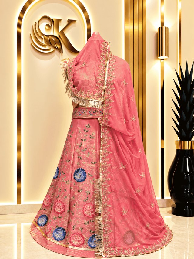 Chandan Fendy Silk Rajputi Poshak– Peach — Royal Rajputi Poshak by Findaro