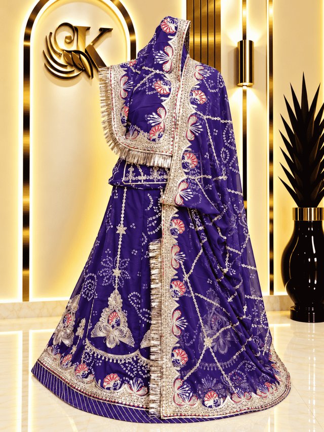 KRUTI Semi Pure Rajputi Poshak –JAMUNI — Royal Rajputi Poshak by Findaro
