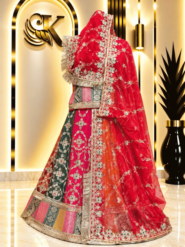 Raahi Half Pure Rajputi Poshak– Red — Royal Rajputi Poshak by Findaro
