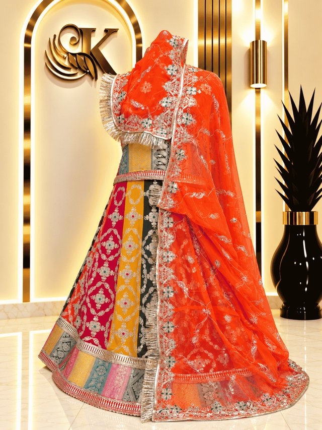 Raahi Half Pure Rajputi Poshak– Orange — Royal Rajputi Poshak by Findaro