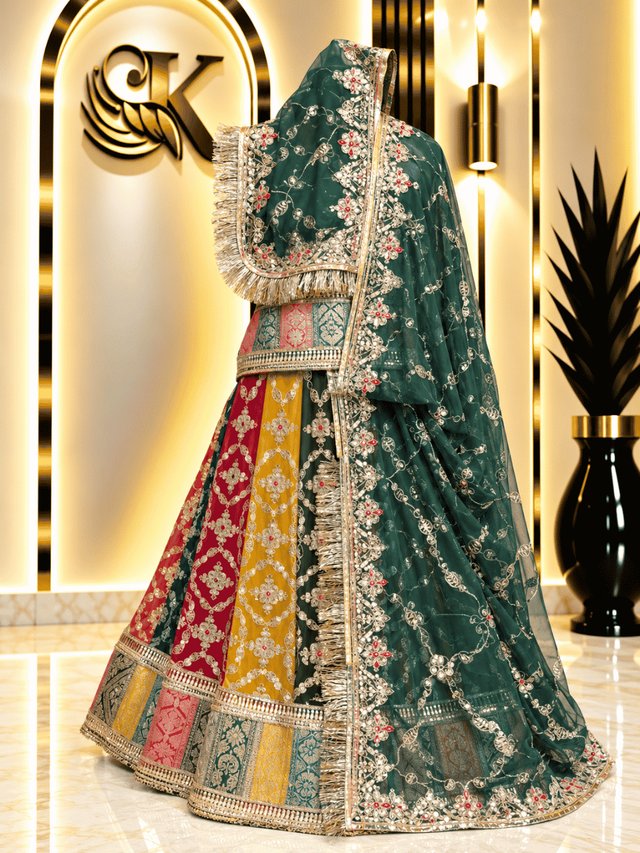 Raahi Half Pure Rajputi Poshak– Green — Royal Rajputi Poshak by Findaro