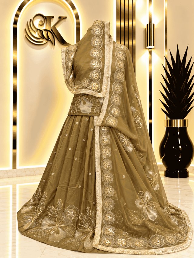 Sonu D natural Rajputi Poshak– Olive — Royal Rajputi Poshak by Findaro