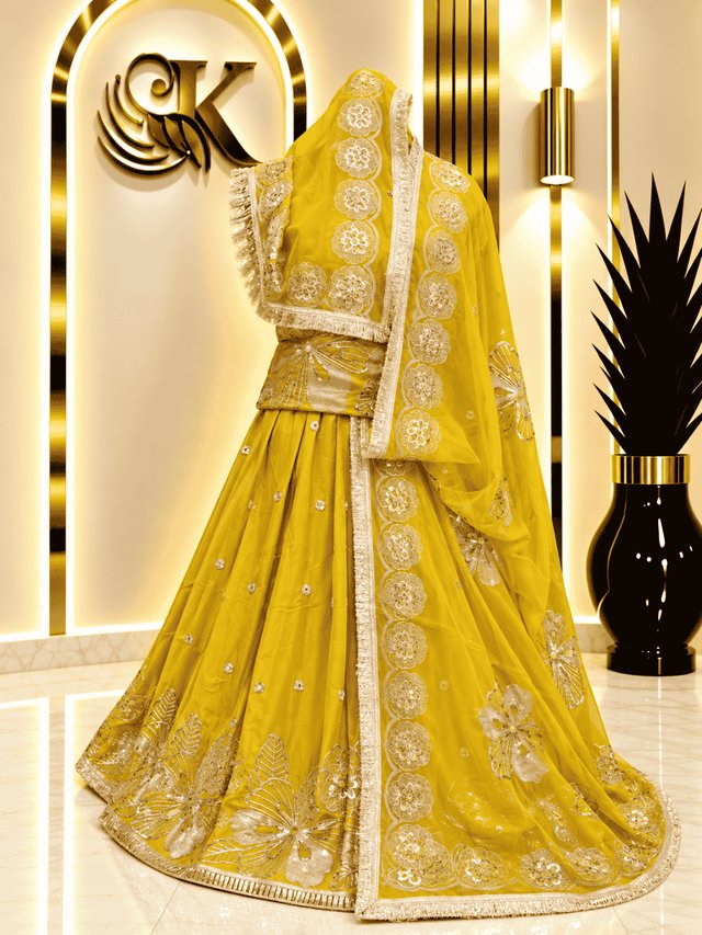 Sonu D natural Rajputi Poshak– Lemon — Royal Rajputi Poshak by Findaro