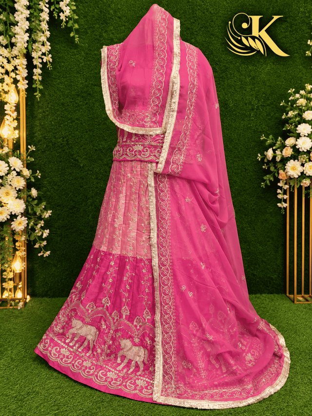 Karni Silk Rajputi Poshak– Pink — Royal Rajputi Poshak by Findaro