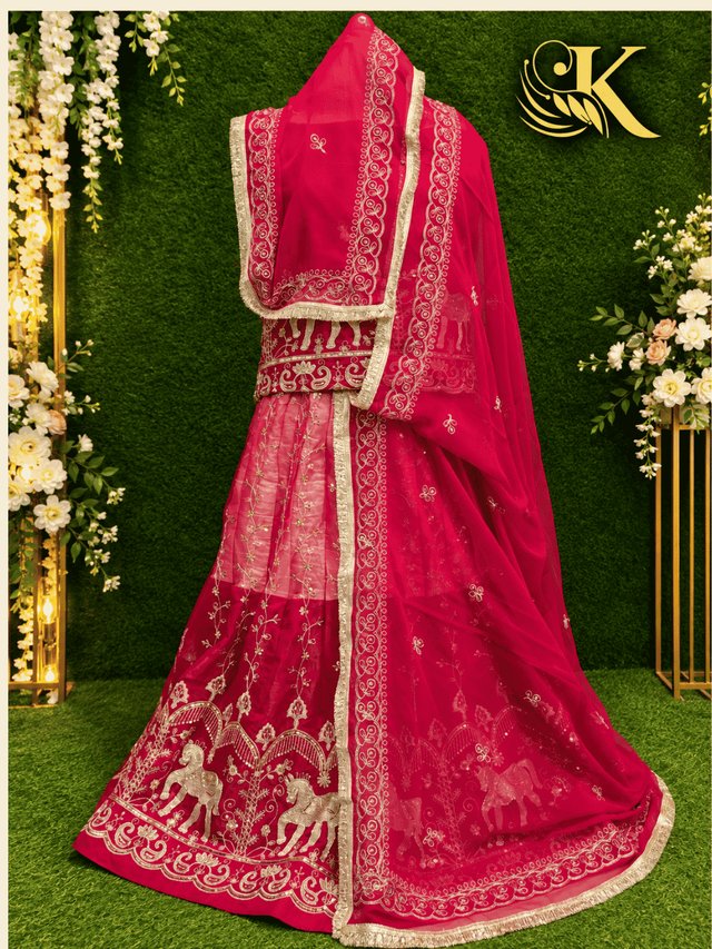 Karni Silk Rajputi Poshak– Red — Royal Rajputi Poshak by Findaro