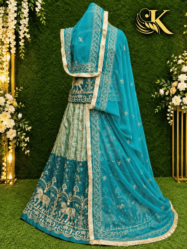 Karni Silk Rajputi Poshak– Rama — Royal Rajputi Poshak by Findaro