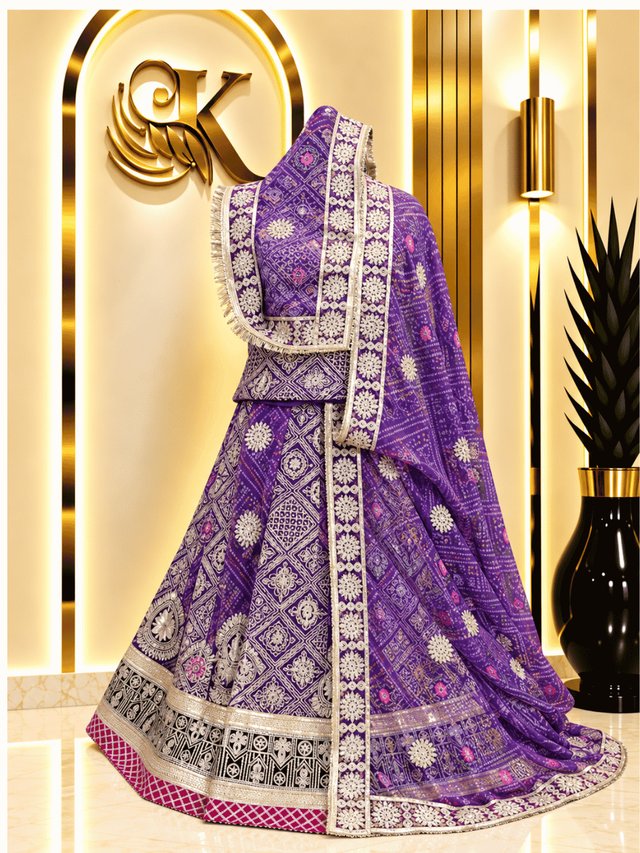 Sitara Half Pure Rajputi Poshak– Purple — Royal Rajputi Poshak by Findaro