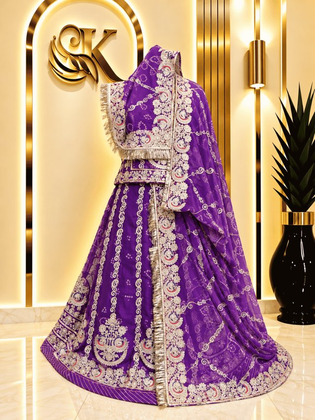 Mewar Semi Pure Rajputi Poshak – Purple — Royal Rajputi Poshak by Findaro
