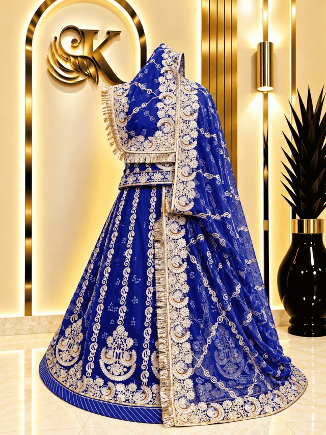 Mewar Semi Pure Rajputi Poshak – Blue — Royal Rajputi Poshak by Findaro