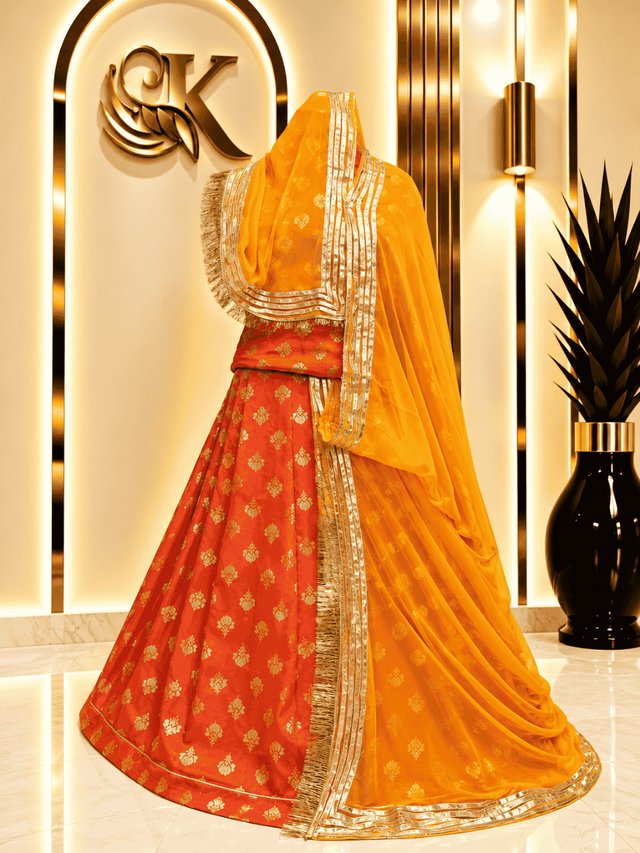 Anvika Silk Rajputi Poshak – Rust 1 — Royal Rajputi Poshak by Findaro