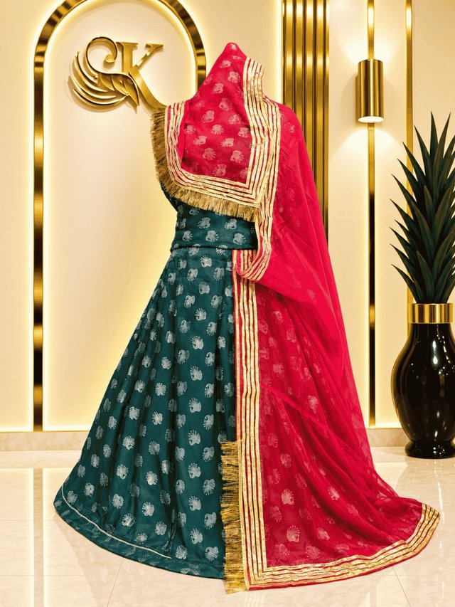 Anvika Silk Rajputi Poshak – Green2 — Royal Rajputi Poshak by Findaro