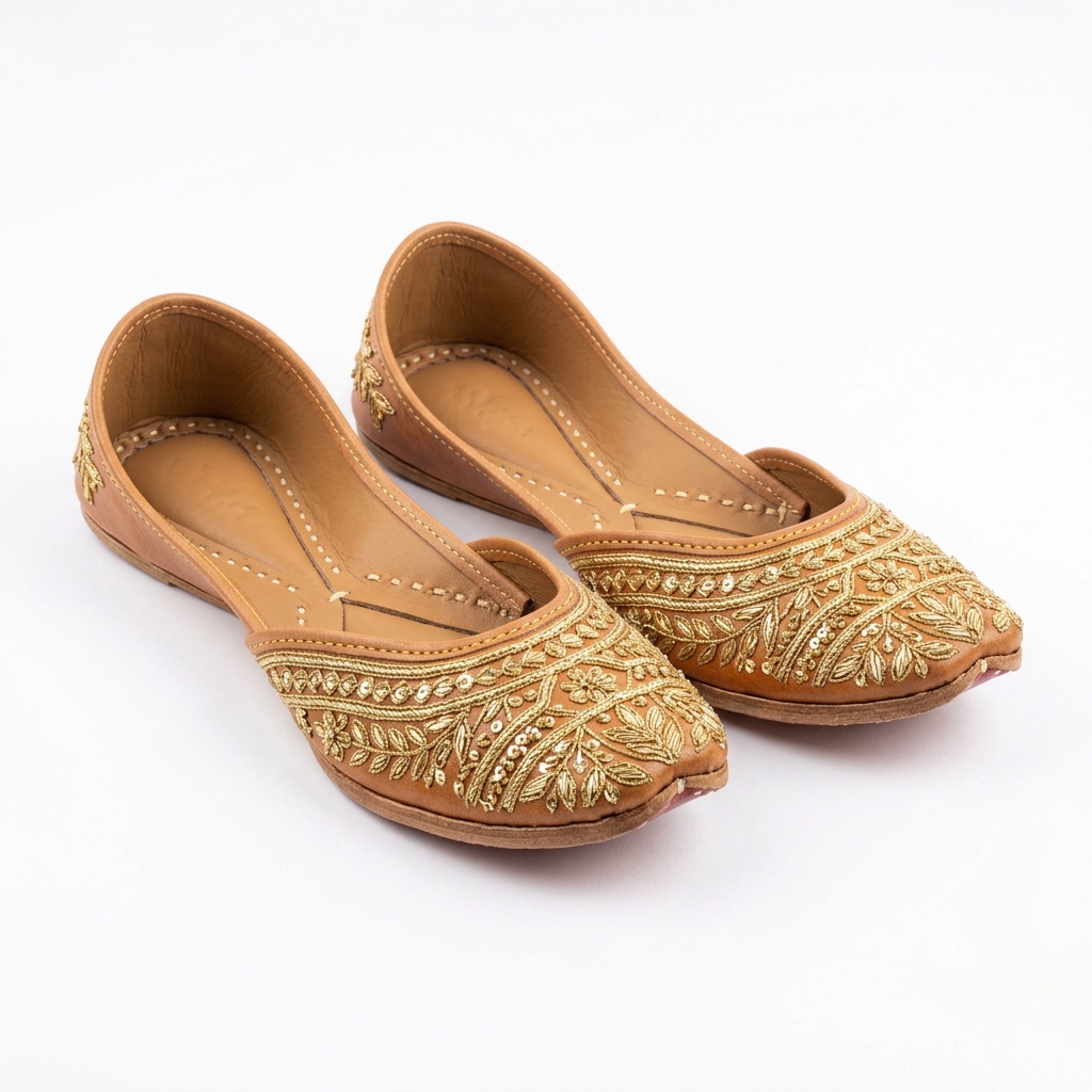 Handcrafted Gota Patti Rajasthani Mojari for Women — Royal Rajputi Poshak by Findaro